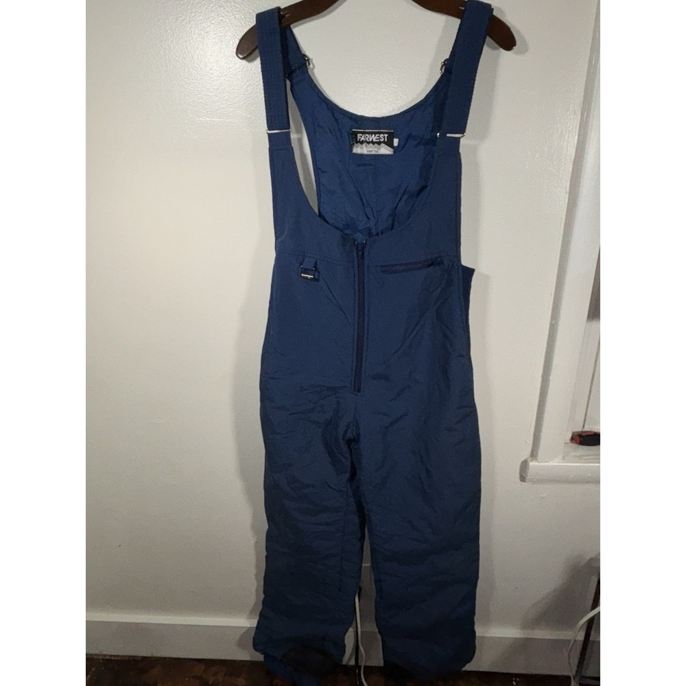 Farwest Ski Bibs Women Sz Medium Blue Vintage Insulated Snow Pants Excellent